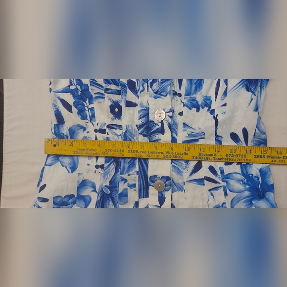 House of Harlow 1960 Dress Blue Floral Mini Coastal Cowgirl Linen Blend - Picture 11 of 16